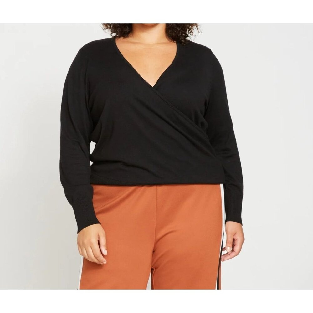 Universal Standard Black Statement Wrap Sweater Womens Plus Size 22 Minimalist